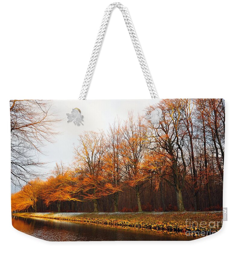 Autumn Weekender Tote Bag featuring the photograph Autumn Fire by Randi Grace Nilsberg