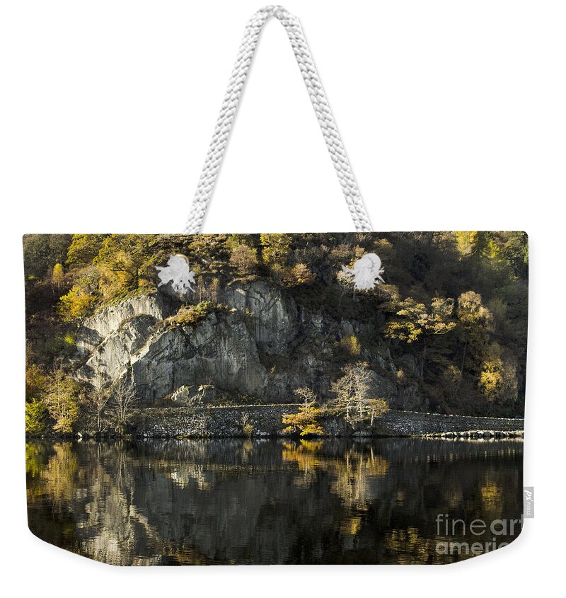 Autumn Weekender Tote Bag featuring the photograph Autumn In The Lake by Linsey Williams