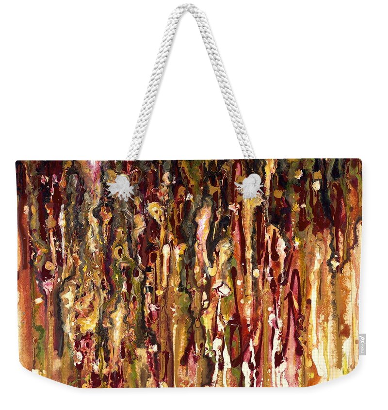 Rain Weekender Tote Bag featuring the painting Autumn Rains by Nadine Rippelmeyer