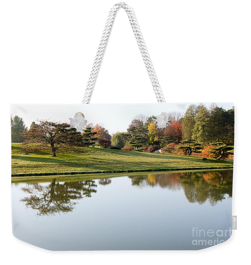 Autumn Weekender Tote Bag featuring the photograph Autumn Reflection by Patty Colabuono