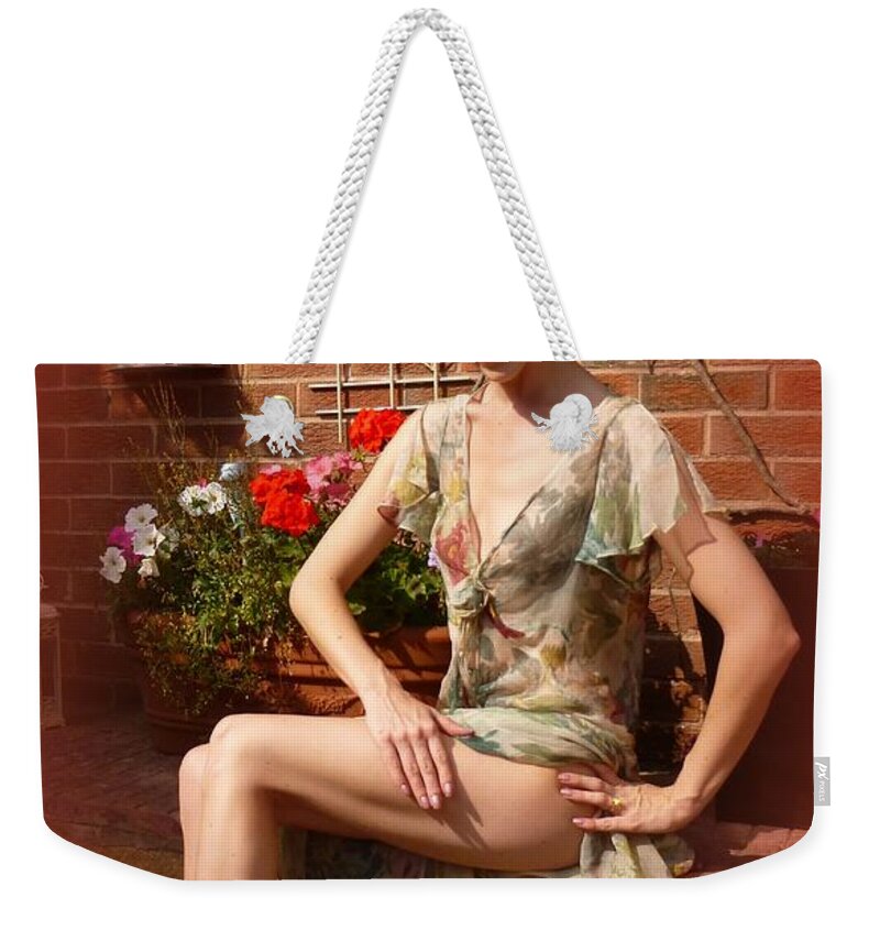  Weekender Tote Bag featuring the photograph Autumn Shadows On Her Thigh by Asa Jones