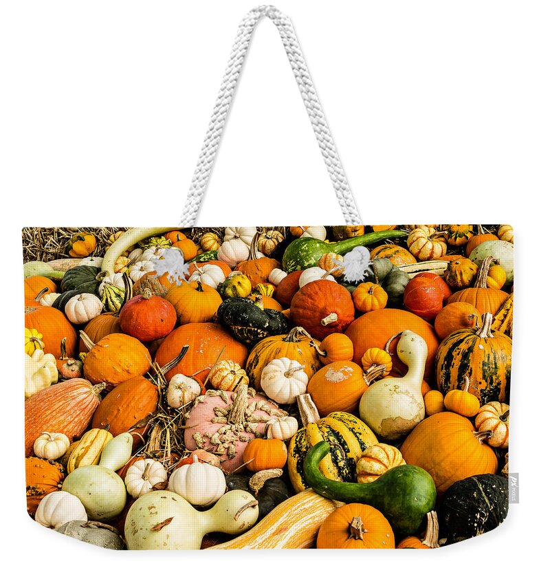Gourds Weekender Tote Bag featuring the photograph Autumn Splendor by Jon Woodhams