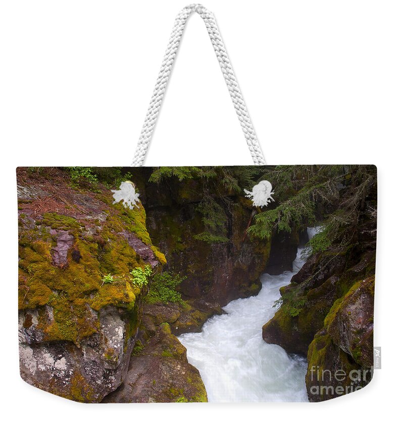 Avalanche Creek Weekender Tote Bag featuring the photograph Avalanche Creek by Steve Stuller