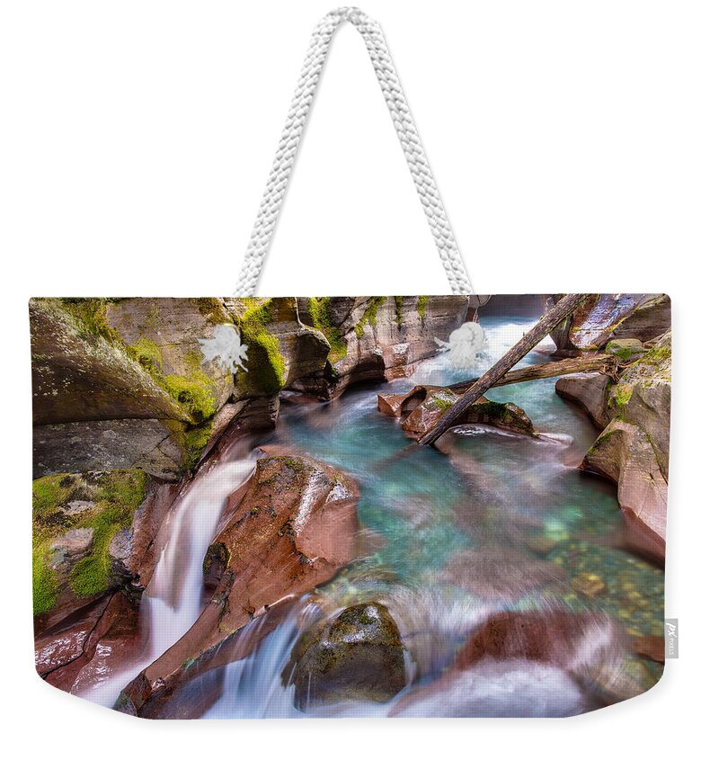 Glacier National Park Weekender Tote Bag featuring the photograph Avalanche Gorge 4 of 4 by Adam Mateo Fierro