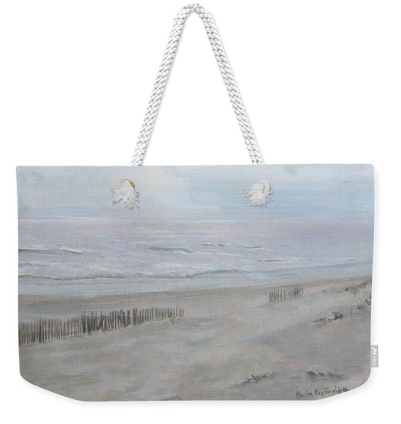 Avalon Weekender Tote Bag featuring the painting Avalon Mist by Paula Pagliughi