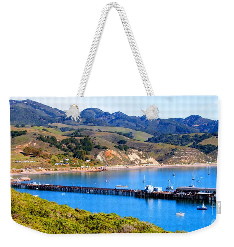 Coastal Photos Weekender Tote Bag featuring the photograph Avila Beach California Fishing Pier by Tap On Photo