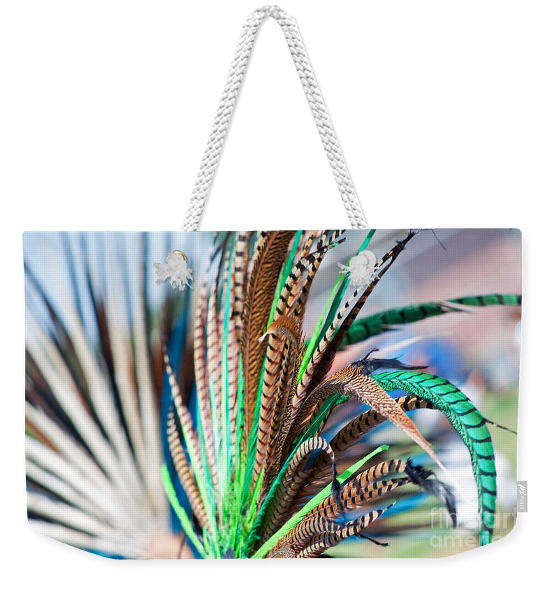 Aztecan Weekender Tote Bag featuring the photograph Aztecan Ceremony 1 by Gwyn Newcombe