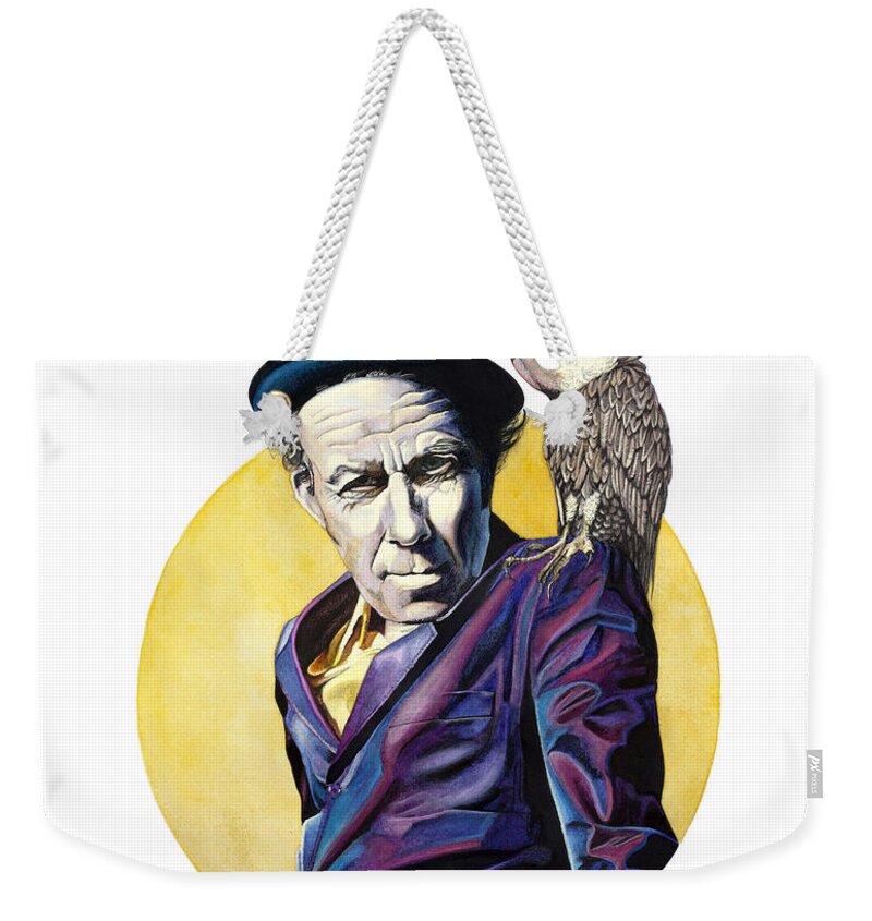 Tomwaits Weekender Tote Bag featuring the painting Bad As Me by Kelly King