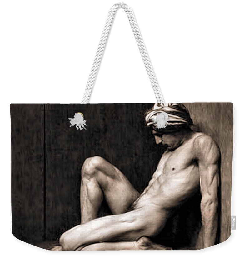 Persian Boy Weekender Tote Bag featuring the painting Bagoas by Troy Caperton