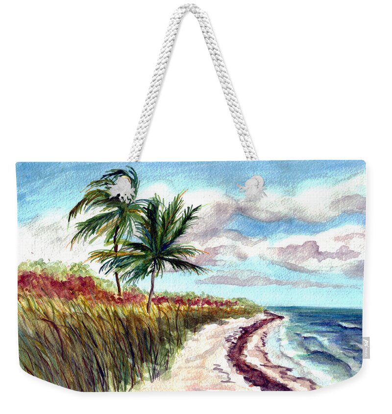 Florida Weekender Tote Bag featuring the painting Bahia Honda State Park by Clara Sue Beym