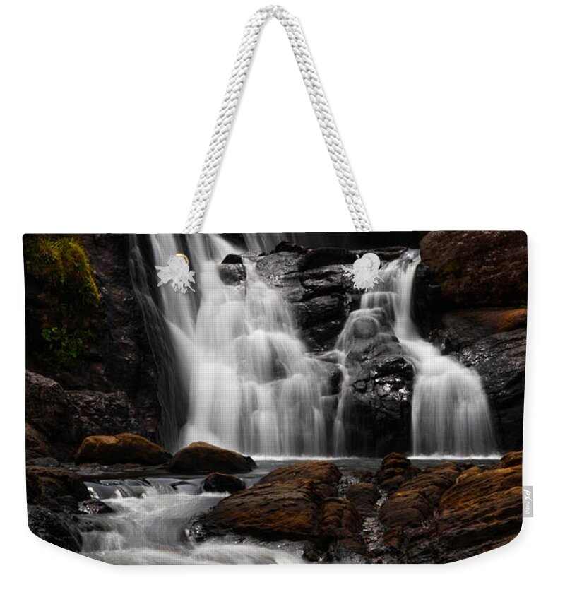 Landscape Weekender Tote Bag featuring the photograph Bakers Fall IV. Horton Plains National Park. Sri Lanka by Jenny Rainbow