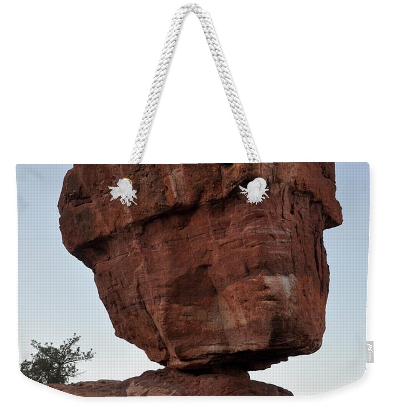 Balanced Rock Weekender Tote Bag featuring the photograph Balanced Rock by Cheryl McClure