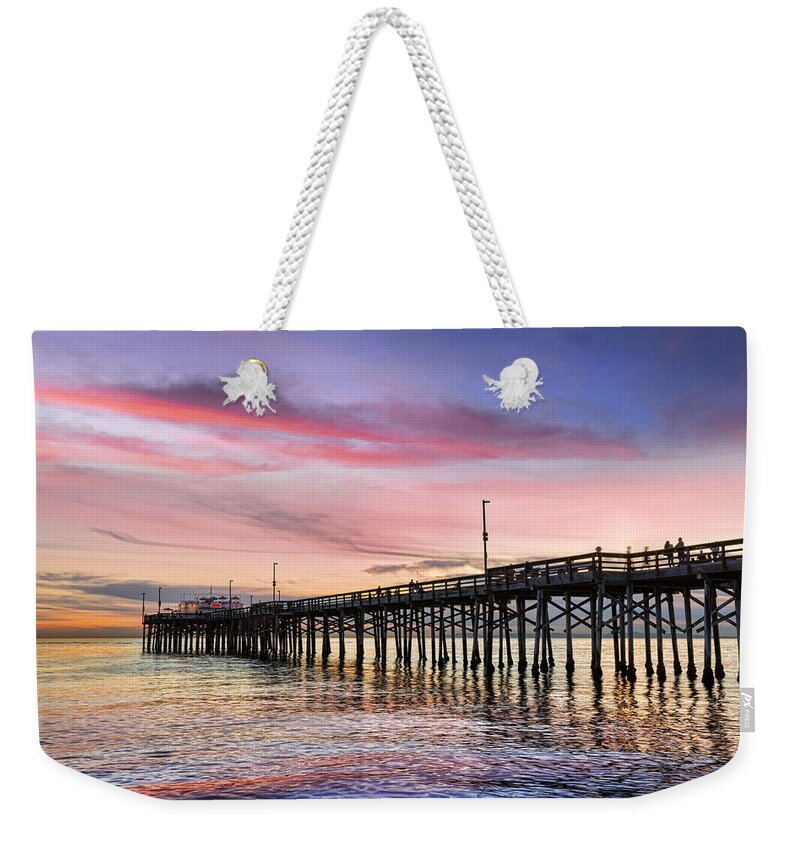 Balboa Weekender Tote Bag featuring the photograph Balboa Pier Sunset by Kelley King