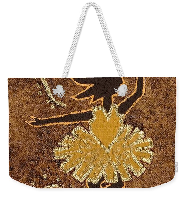 Kokopelli Weekender Tote Bag featuring the painting Ballerina by Katherine Young-Beck