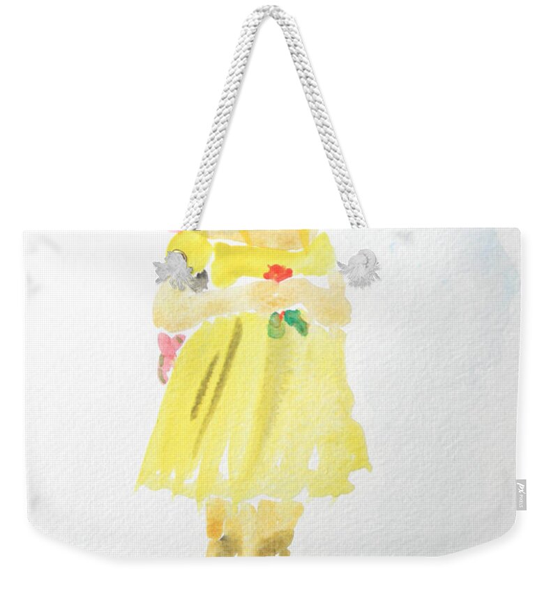 Ballet Weekender Tote Bag featuring the painting Ballerina with the Broken Wing by Marwan George Khoury