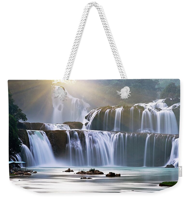 Scenics Weekender Tote Bag featuring the photograph Ban Gioc Waterfall by Chi My. Trung Hamaru. Vietnam.