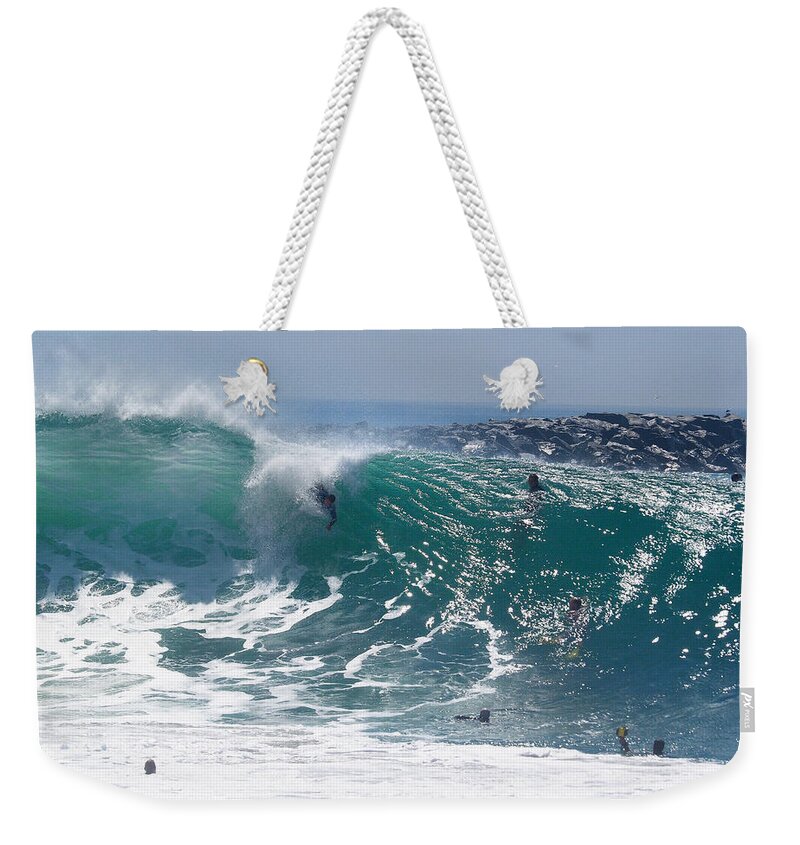 Big Surf Weekender Tote Bag featuring the photograph Banzai by Joe Schofield