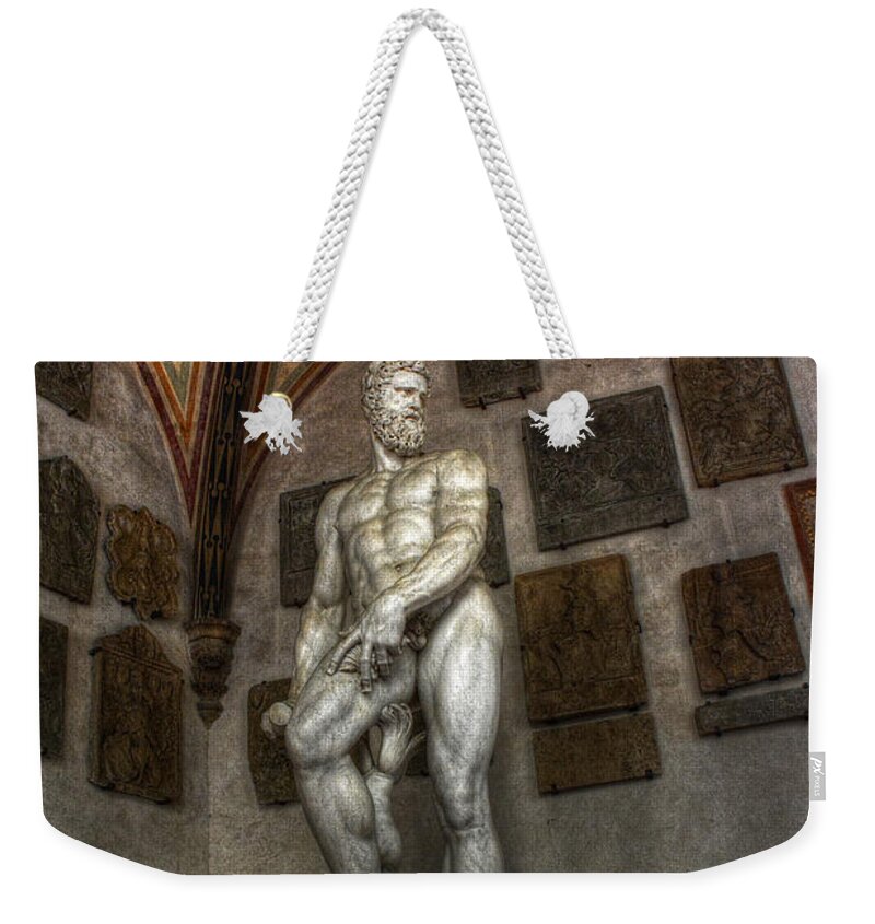 Sculpture Weekender Tote Bag featuring the photograph Giambologna's Oceano by Michael Kirk