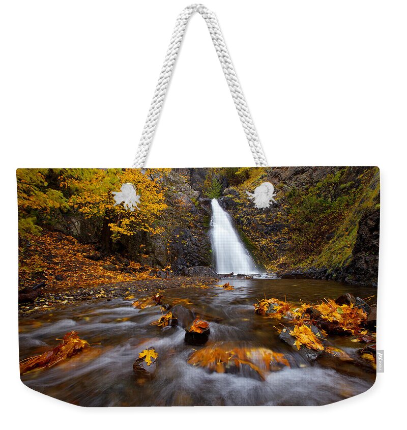 Fall Weekender Tote Bag featuring the photograph Barking Dog Falls by Darren White