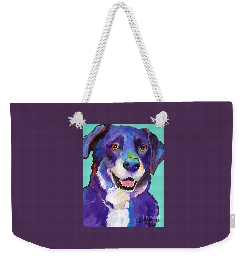 Pat Saunders-white Weekender Tote Bag featuring the painting Barkley by Pat Saunders-White