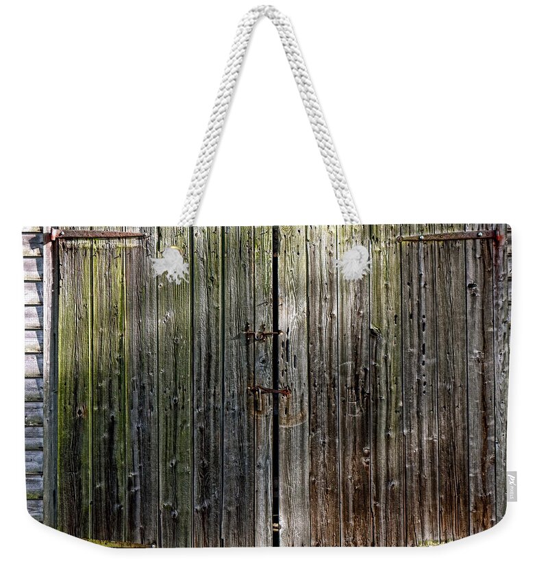 Barn Weekender Tote Bag featuring the photograph Barndoors by Olivier Le Queinec