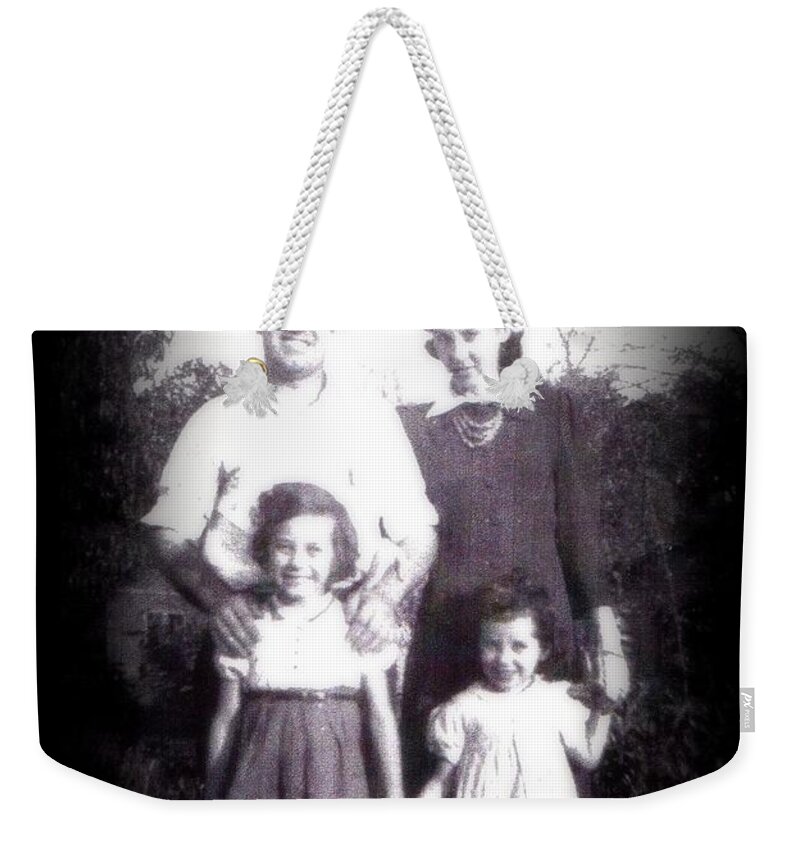  Weekender Tote Bag featuring the photograph Barney Ionette Phyllis and Patty by Kelly Awad