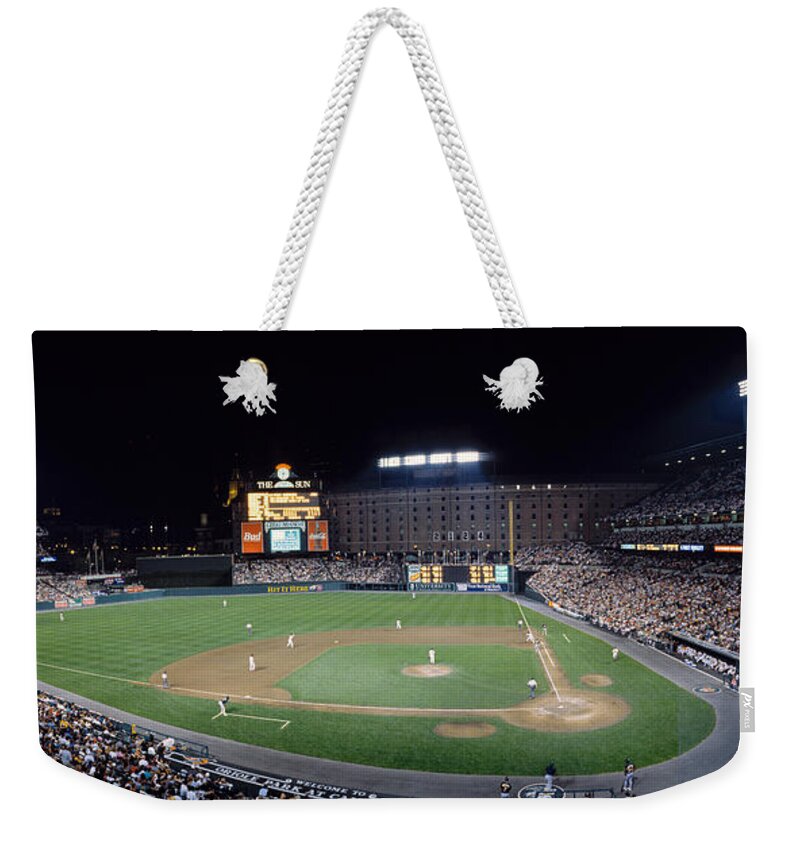 Photography Weekender Tote Bag featuring the photograph Baseball Game Camden Yards Baltimore Md by Panoramic Images
