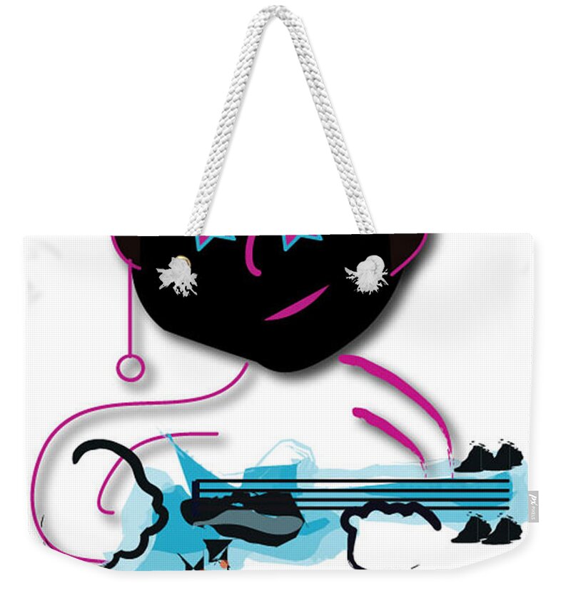 Music Weekender Tote Bag featuring the digital art Bass Man by Marvin Blaine