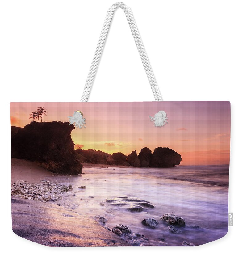 Tranquility Weekender Tote Bag featuring the photograph Bathsheba Beach by Enzo Figueres