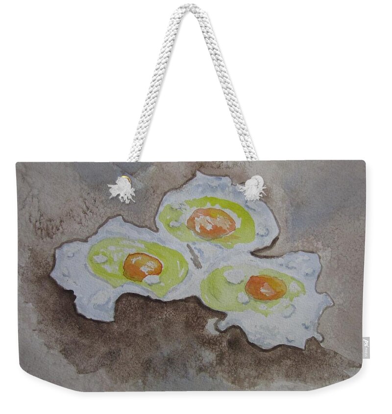 Eggs Weekender Tote Bag featuring the painting Breakfast Anyone by Elvira Ingram