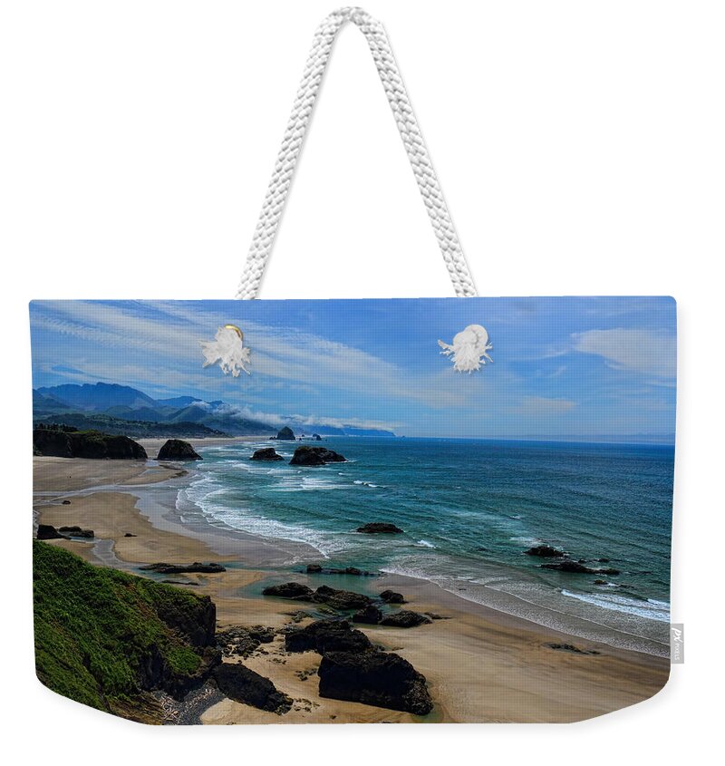 Pacific Northwest Beach At Ecola State Park Weekender Tote Bag featuring the photograph Beach at Ecola State Park by Dale Kauzlaric