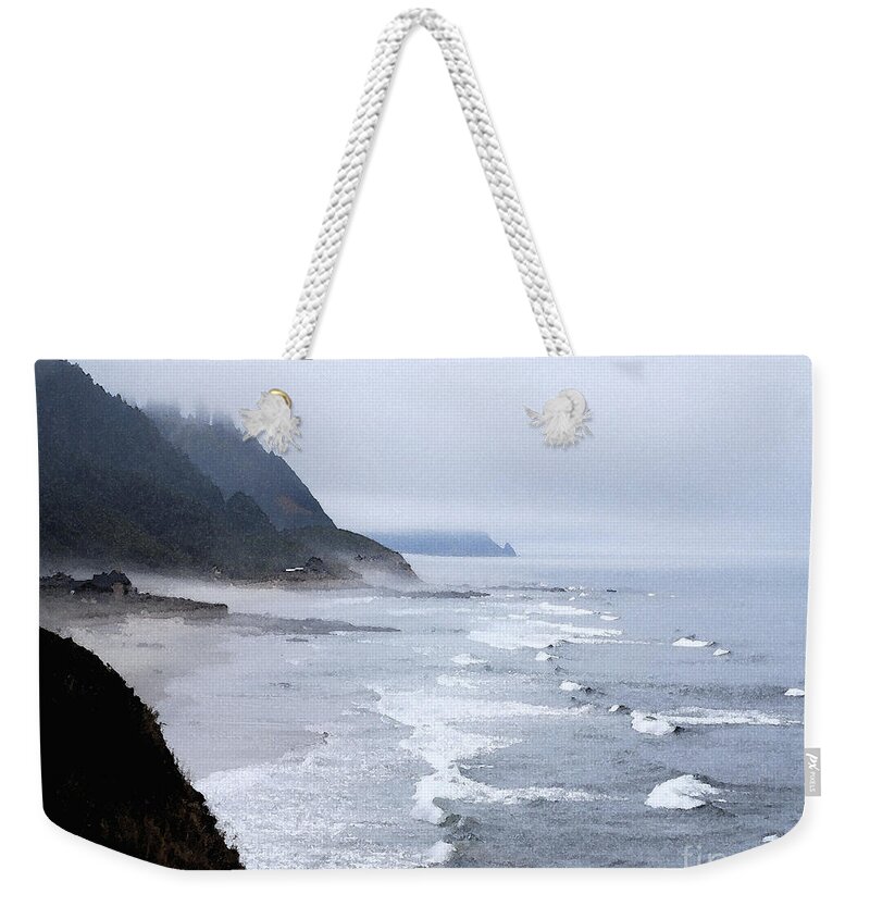 Oregon Weekender Tote Bag featuring the photograph Beach Frontage in Monet by Sharon Elliott