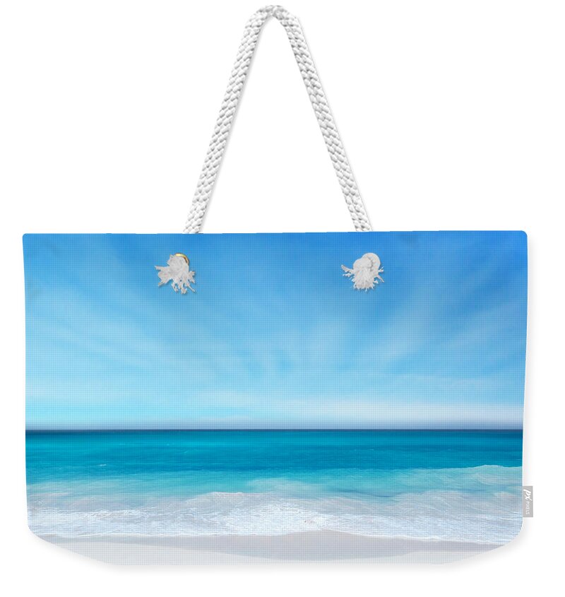 Beach Weekender Tote Bag featuring the digital art Beach in the Morning by Nina Bradica