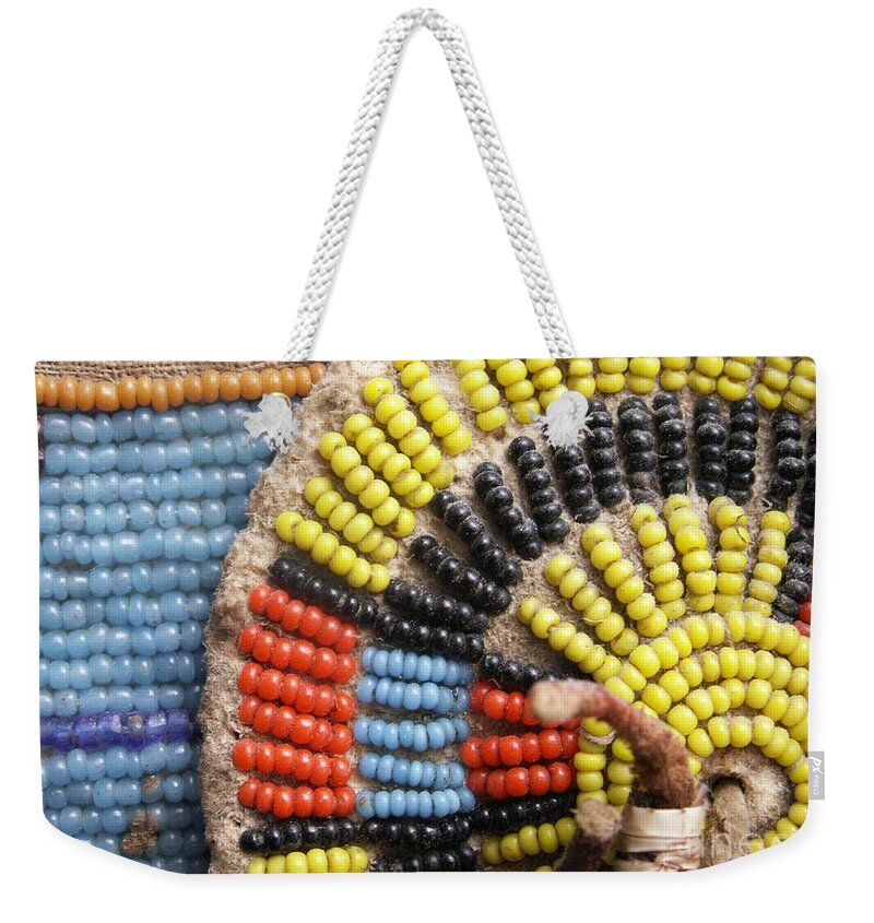 Native American Weekender Tote Bag featuring the photograph Beaded Medallion by Valerie Reeves
