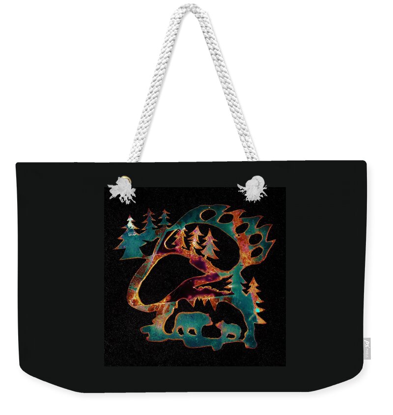 Bear Paw Weekender Tote Bag featuring the photograph Blue Bears 2 by Larry Campbell