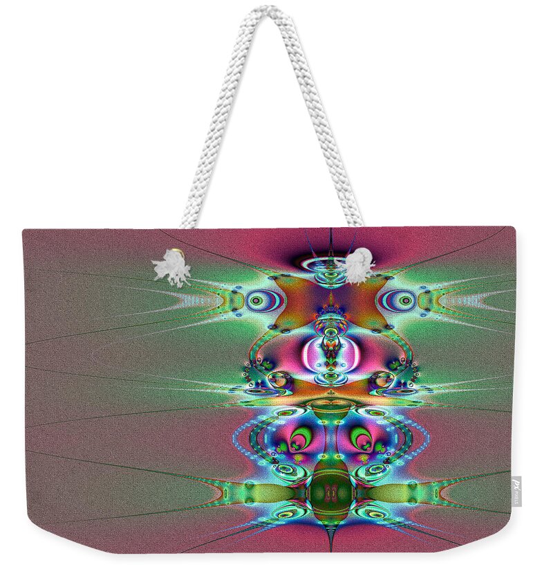Beautiful Weekender Tote Bag featuring the digital art Beautiful Alien by Kiki Art