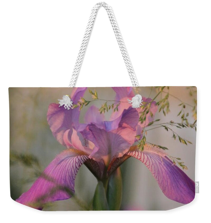 Beautiful Weekender Tote Bag featuring the photograph Beautiful and Mystical Iris by Jennifer E Doll