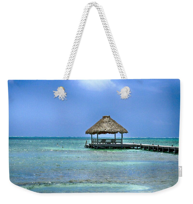 Pier Print Weekender Tote Bag featuring the photograph Beautiful Belize by Kristina Deane