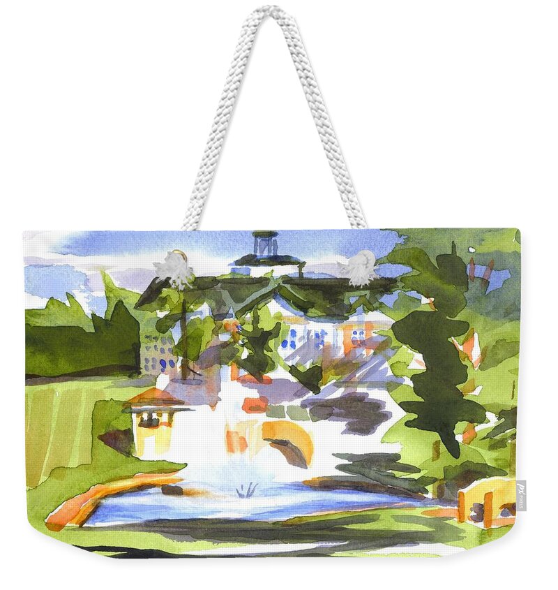 Beautiful Day At The Baptist Home Of The Ozarks In Watercolor Weekender Tote Bag featuring the painting Beautiful Day at the Baptist Home of the Ozarks in Watercolor by Kip DeVore