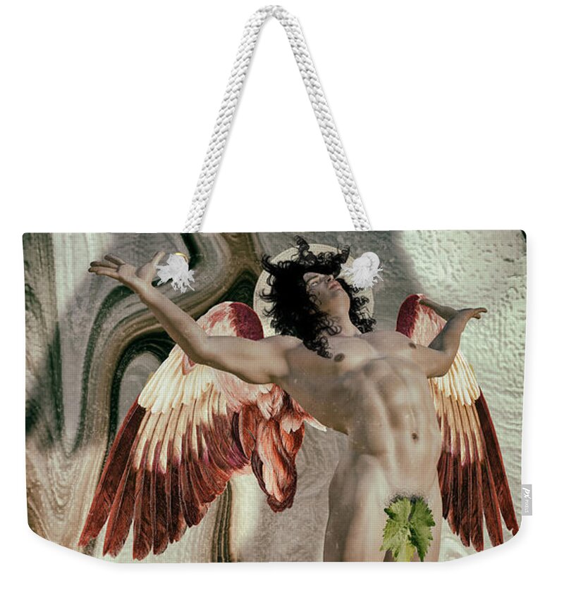 Lucifer Weekender Tote Bag featuring the digital art Luzbel - Lucifer Fallen angel by Quim Abella