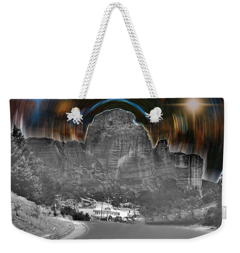 Star Weekender Tote Bag featuring the photograph Beautiful Starry Landscape by Augusta Stylianou