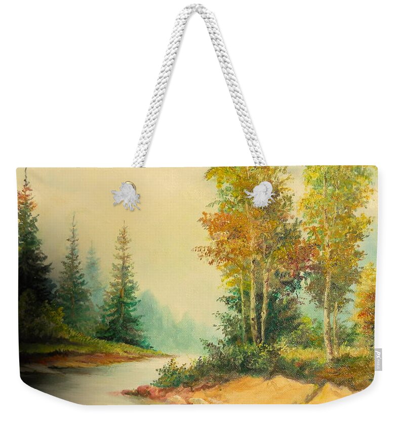 Autumn Weekender Tote Bag featuring the painting Beautiful wild by Sorin Apostolescu