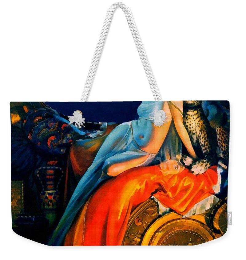 Rolf Armstrong Weekender Tote Bag featuring the digital art Beauty And The Beast Pin Up by Rolf Armstrong