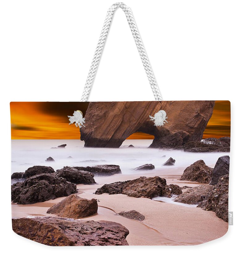 Rocks Weekender Tote Bag featuring the photograph Beauty essence by Jorge Maia