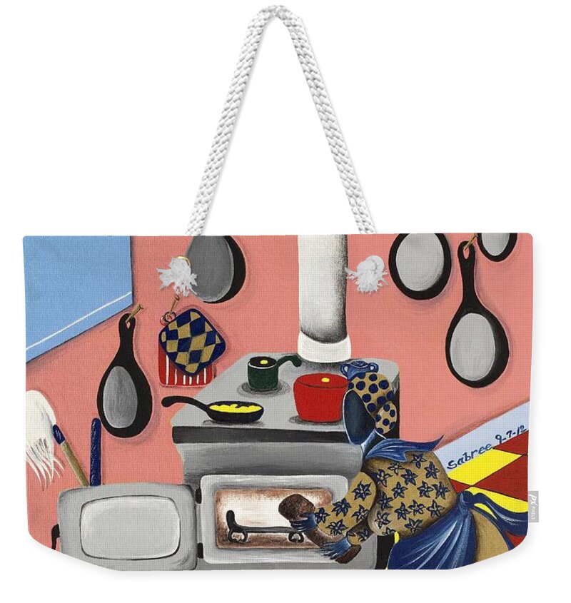 Sabree Weekender Tote Bag featuring the painting Before Convenience by Patricia Sabreee