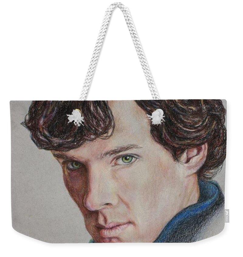 Benedict Cumberbatch Weekender Tote Bag featuring the mixed media Benedict Cumberbatch by Christine Jepsen