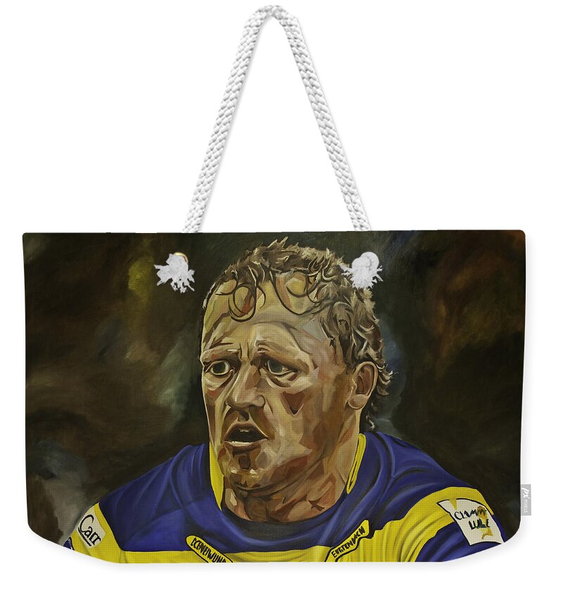Benny Westwood Weekender Tote Bag featuring the painting Benny Westwood by James Lavott