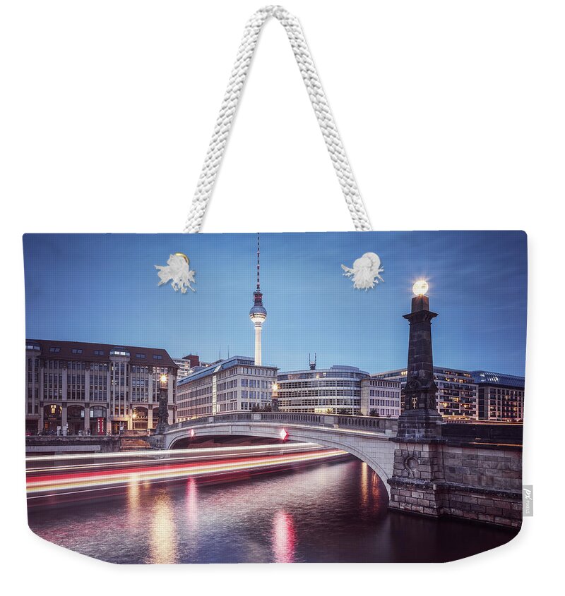 Scenics Weekender Tote Bag featuring the photograph Berlin, Bridge Over The Spree River by Spreephoto.de