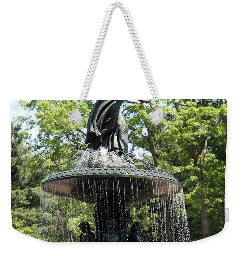 Bethesda Fountain Weekender Tote Bag featuring the photograph Bethesda Fountain NYC I by Christiane Schulze Art And Photography