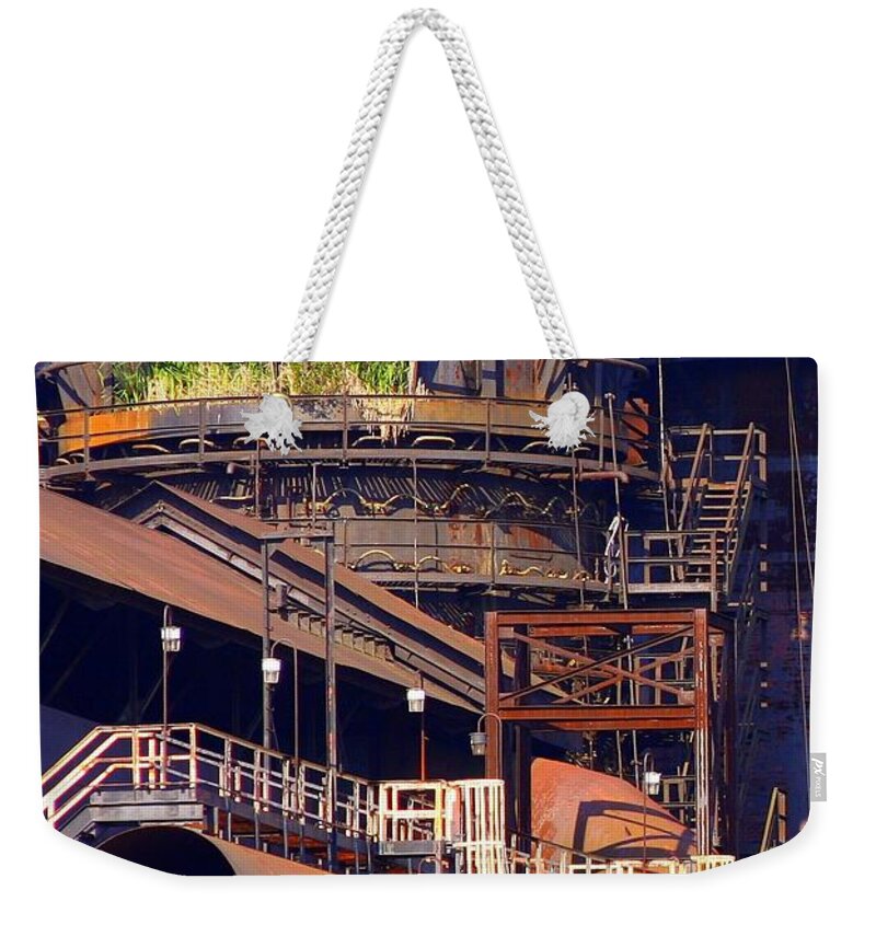 Marcia Lee Jones Weekender Tote Bag featuring the photograph Bethlehem Steel # 4 by Marcia Lee Jones